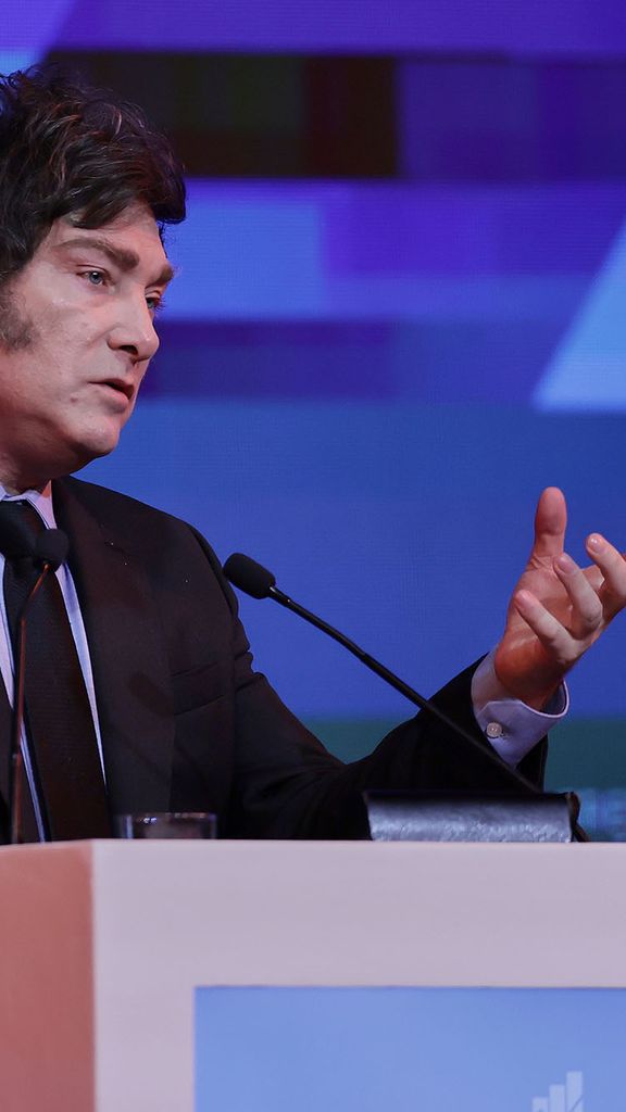 Photo: Expo EFI, speaking is president Javier Milei Photo by Luciano Adan Gonzalez Torres/NurPhoto via AP
