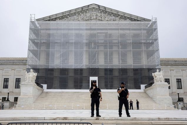 Photo: Supreme Court Police officers are seen outside the U.S. Supreme Court June 27, 2025. (Francis Chung/POLITICO via AP Images)