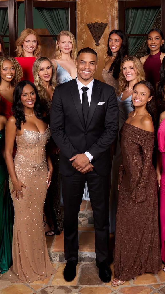 Photo: Contestants from The Bachelor's 29th season wearing long gowns and posing