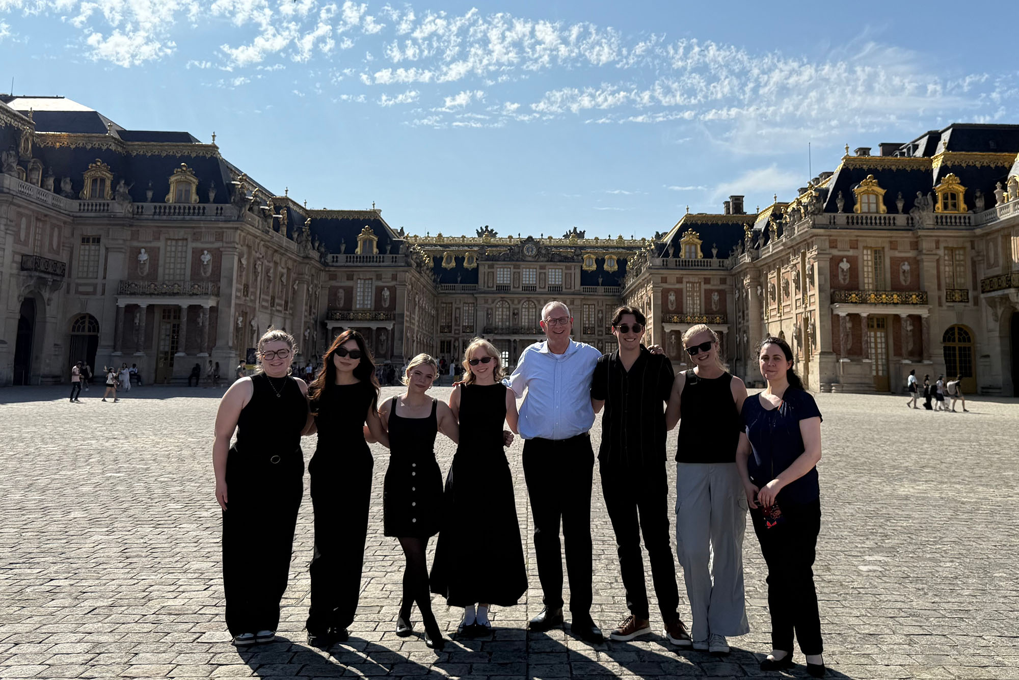 Photo: SHA students standing outside of the Palace of Versailles in France