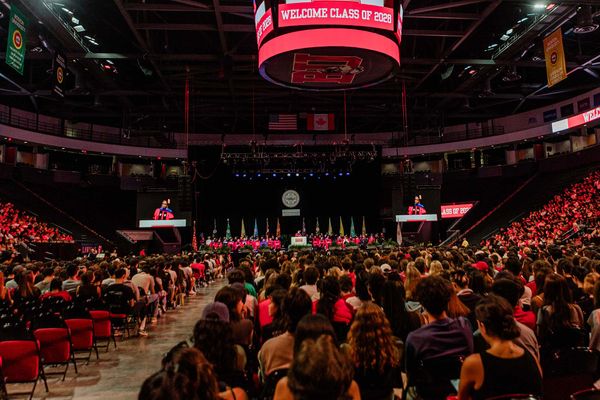 Photo: Hundreds of college students attend Boston University's Matriculation ceremony in 2024