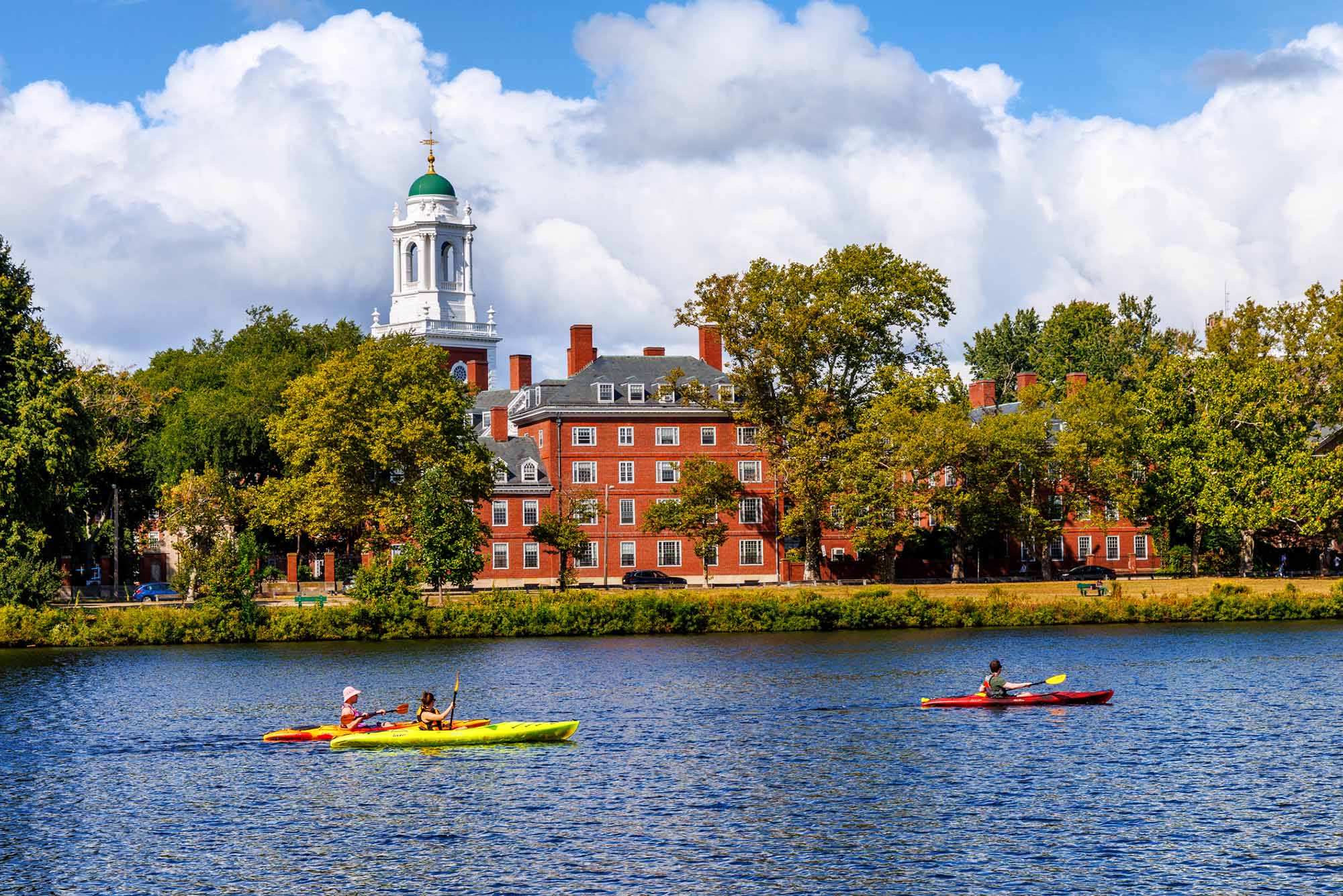 Photo: People kayaking on the Charles River in the fall