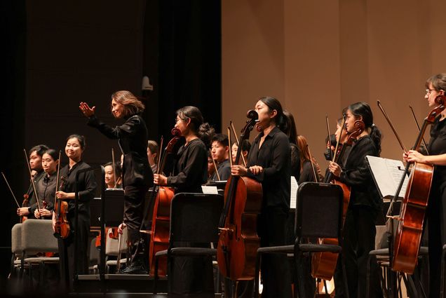 Photo: BU Symphony Orchestra conducted by Sarah Ionnades