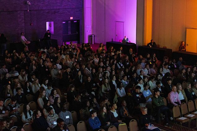 Photo: A crowd shot of people attending BU's IDEA Con.