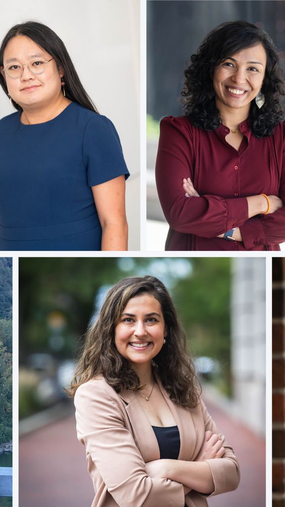 Photo: A composite image of seven headshots of different Boston University Junior Career Development Professors