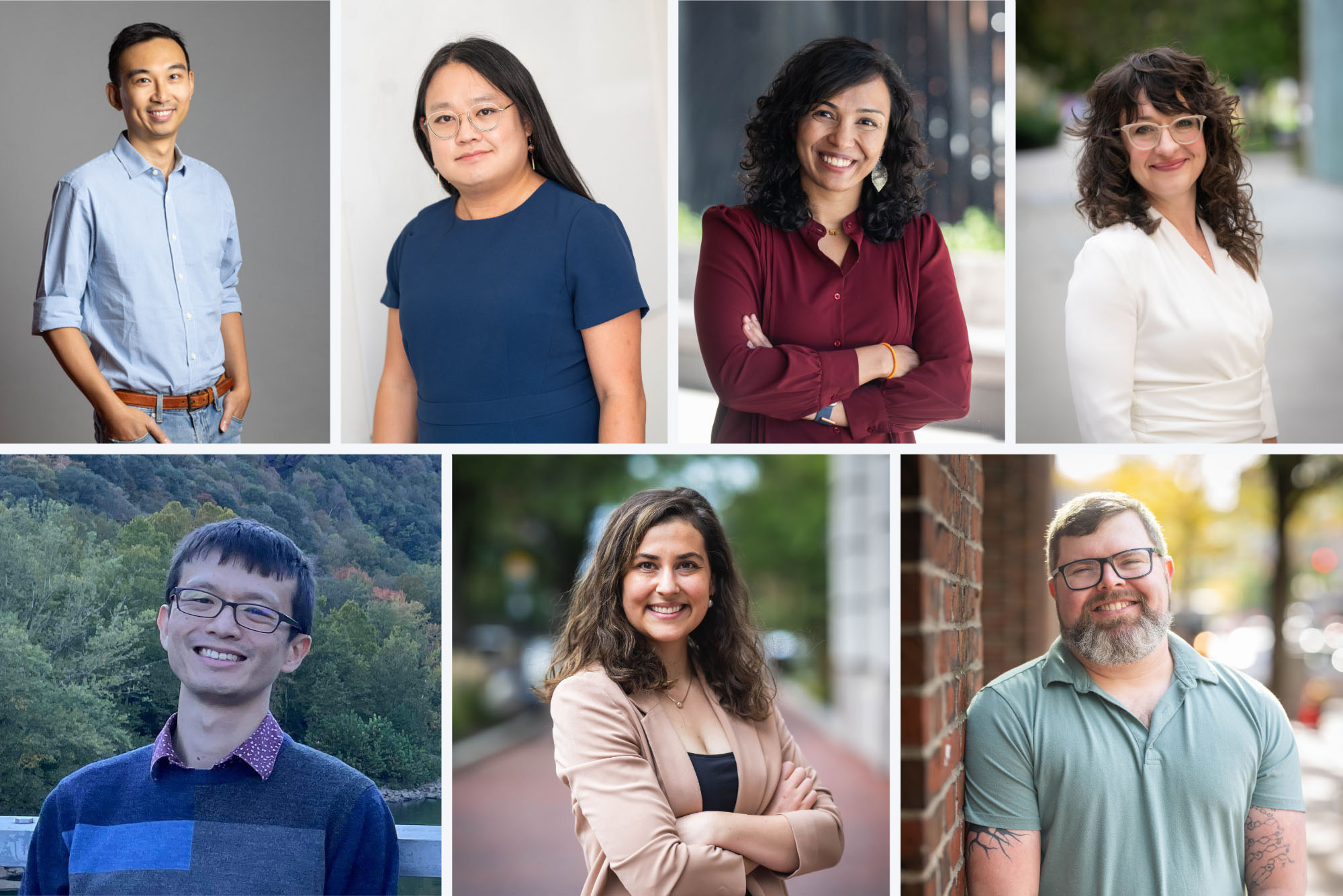 Photo: A composite image of seven headshots of different Boston University Junior Career Development Professors