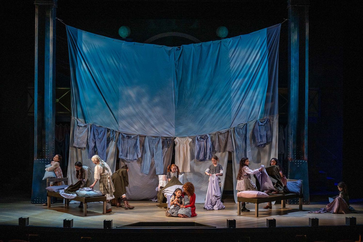 Photo: A group number during the musical "Annie" featuring the orphans