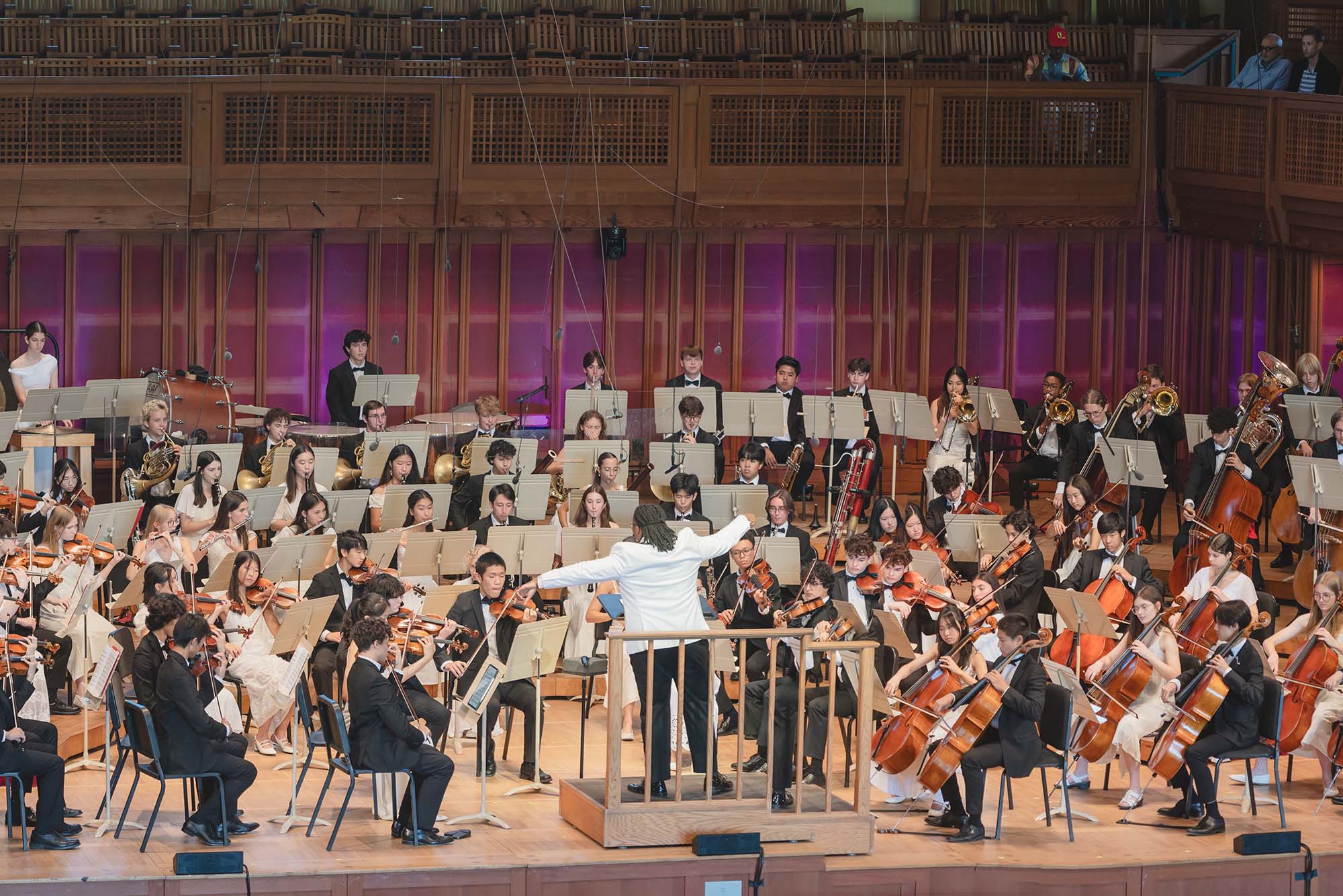 Photo: Players from the Boston University Tanglewood Institute up on stage