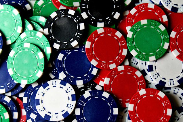 Photo: A flat lay image of generic gambling chips.