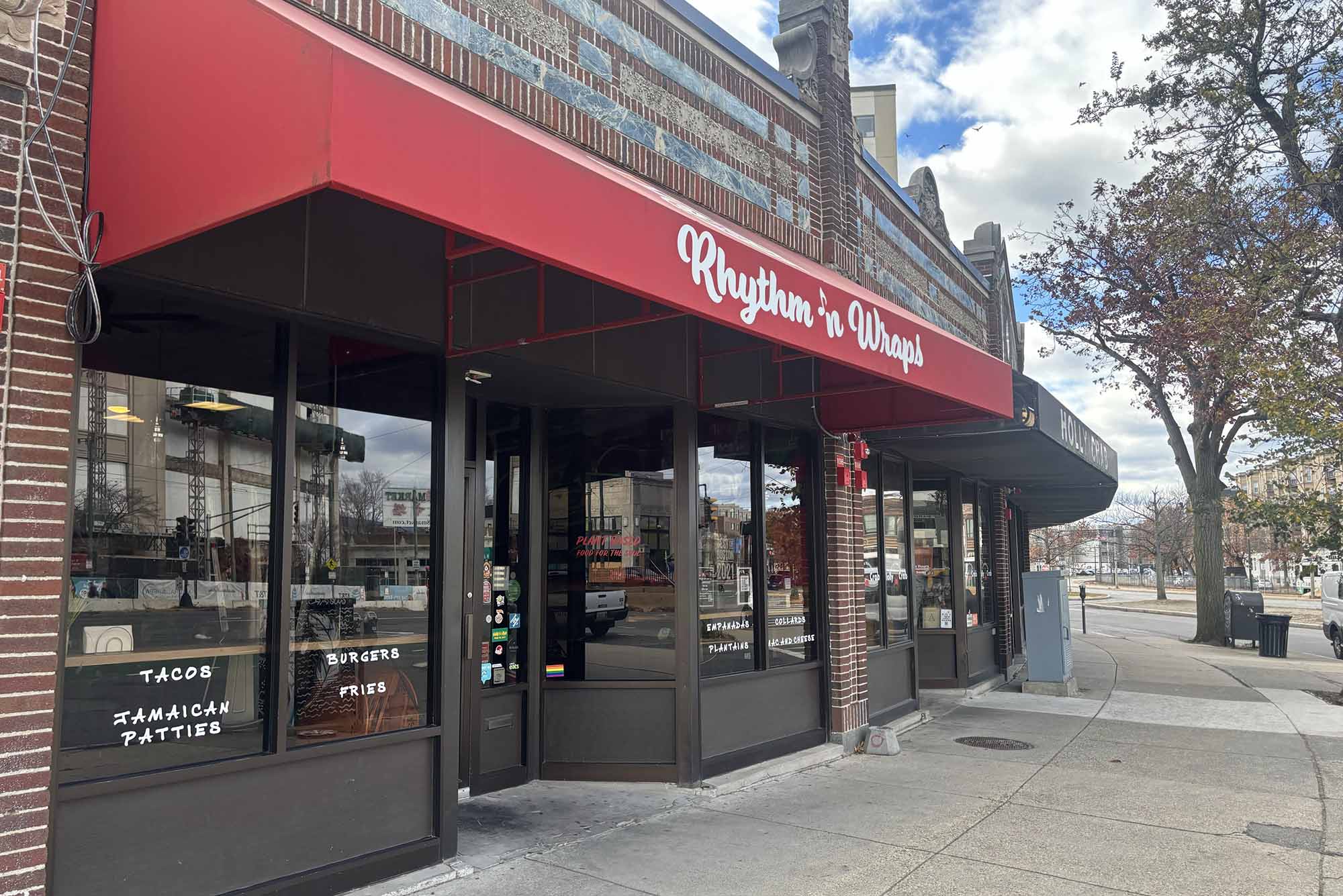 Photo: The red awning storefront of Rhythm 'n' Wraps.