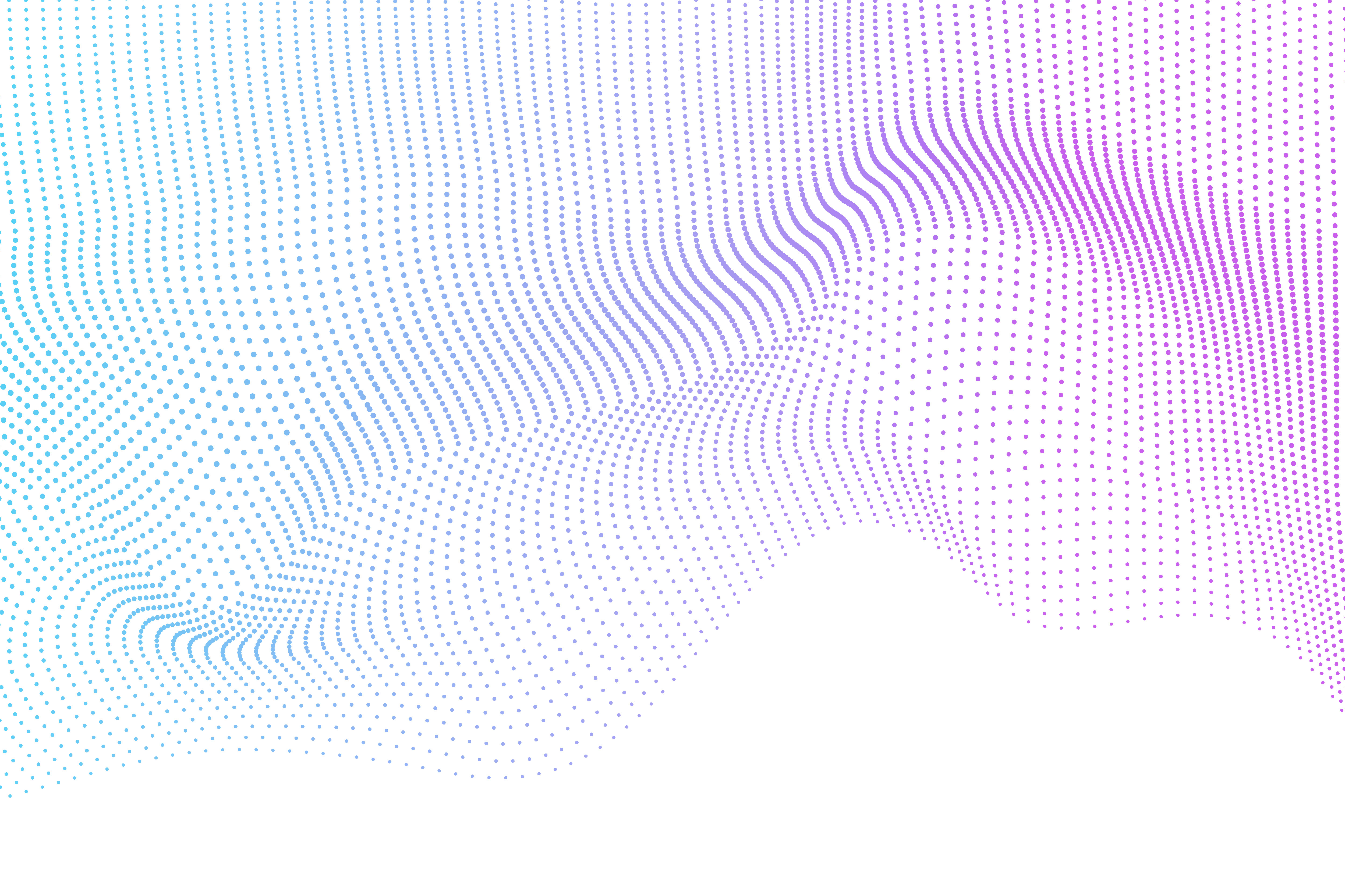 Illustration of wavey blue dots