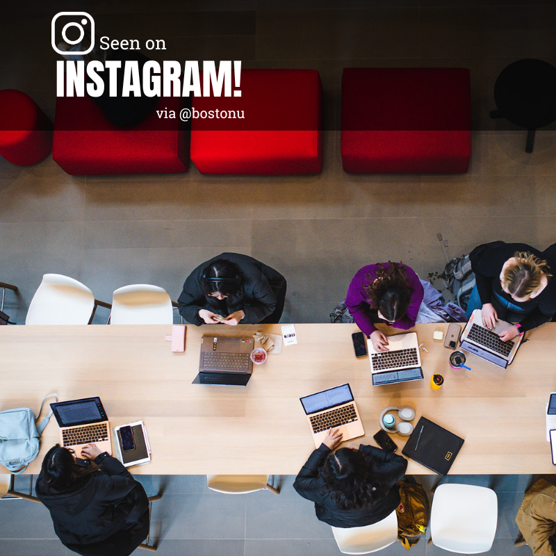Photo: Folks studying in a Birdseye view photo