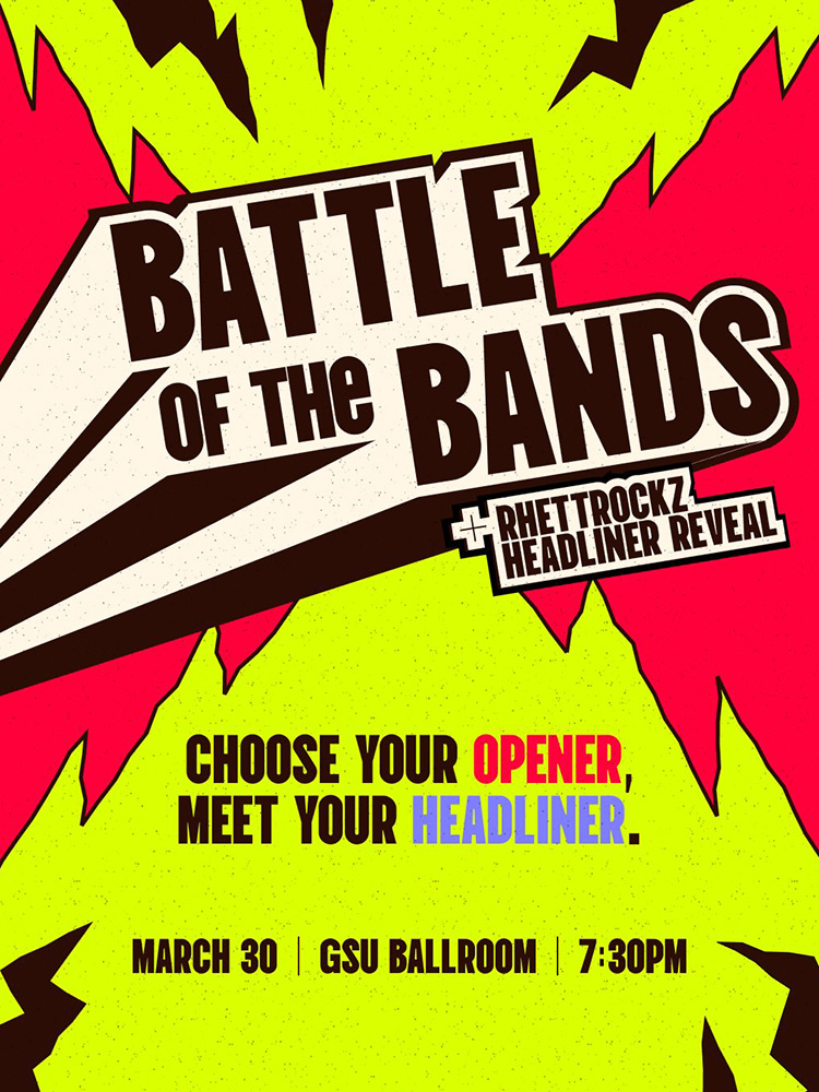 Poster for RhettRockz Battle Of The Bands + Headliner Reveal