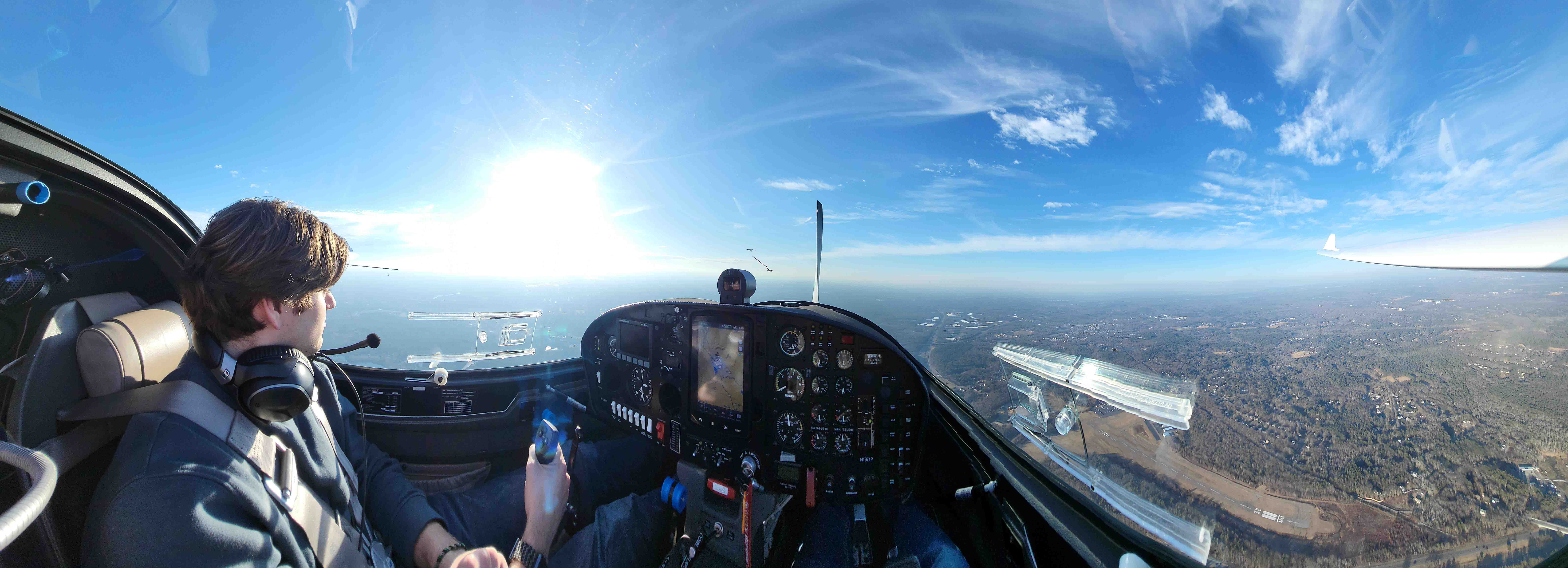 Photo: A bird's-eye view from the cockpit of a plane