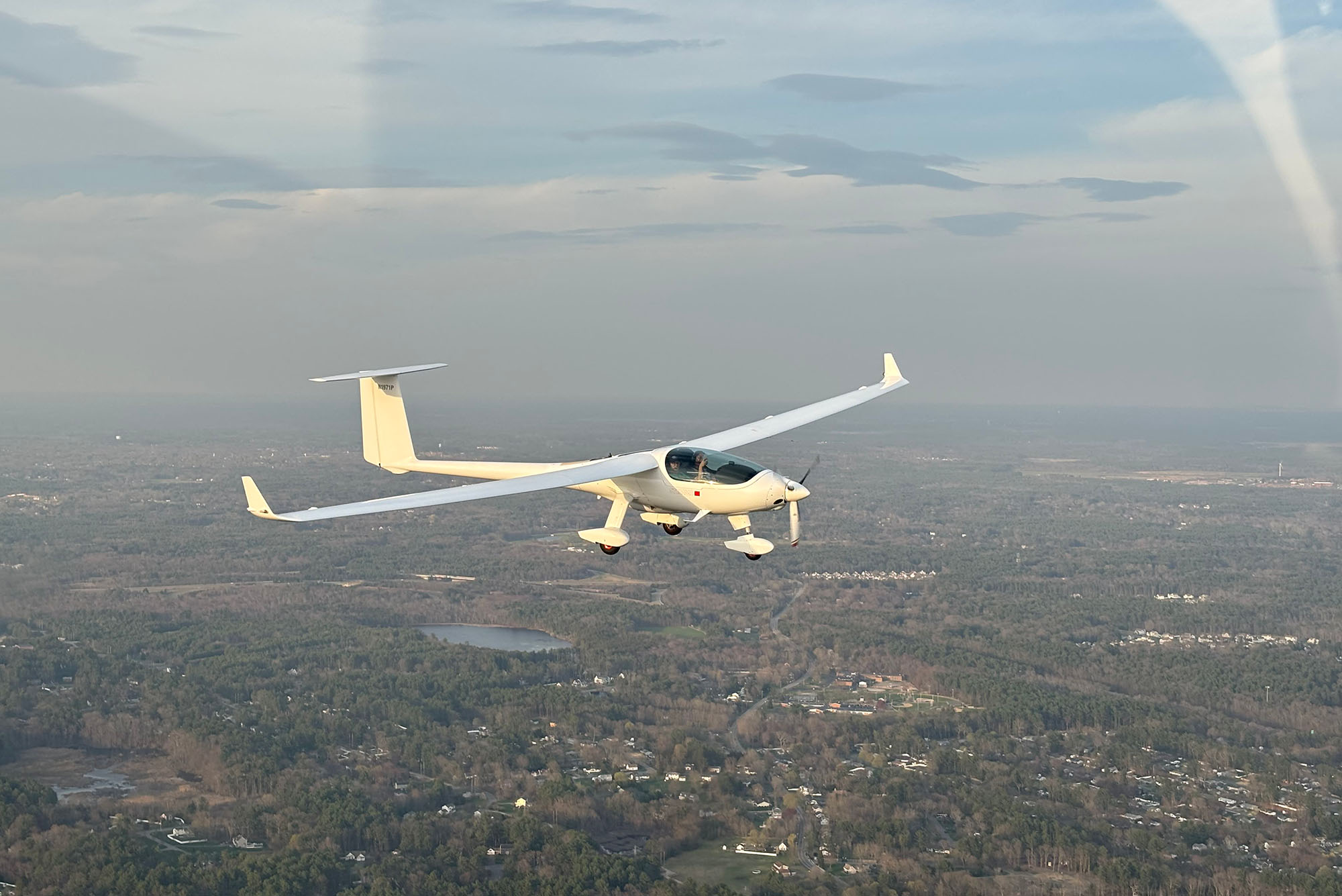 Photo: A motor glider in the air