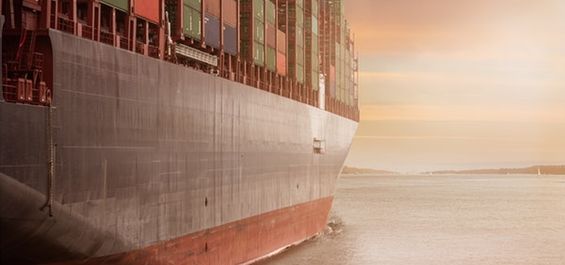 Containers on ship