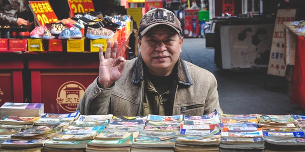 Man sells things in China