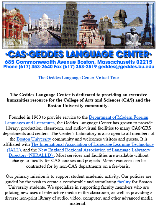 Geddes Website 1997