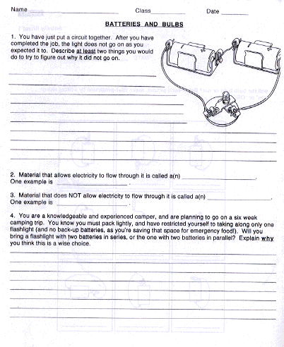 4th Grade Simple Circuit Diagram Worksheet - Diagram Media