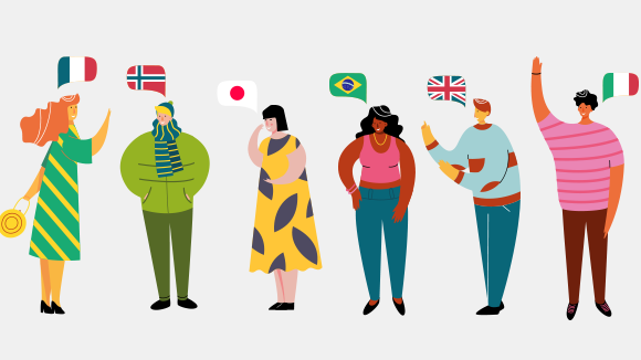 People from different countries greating each other