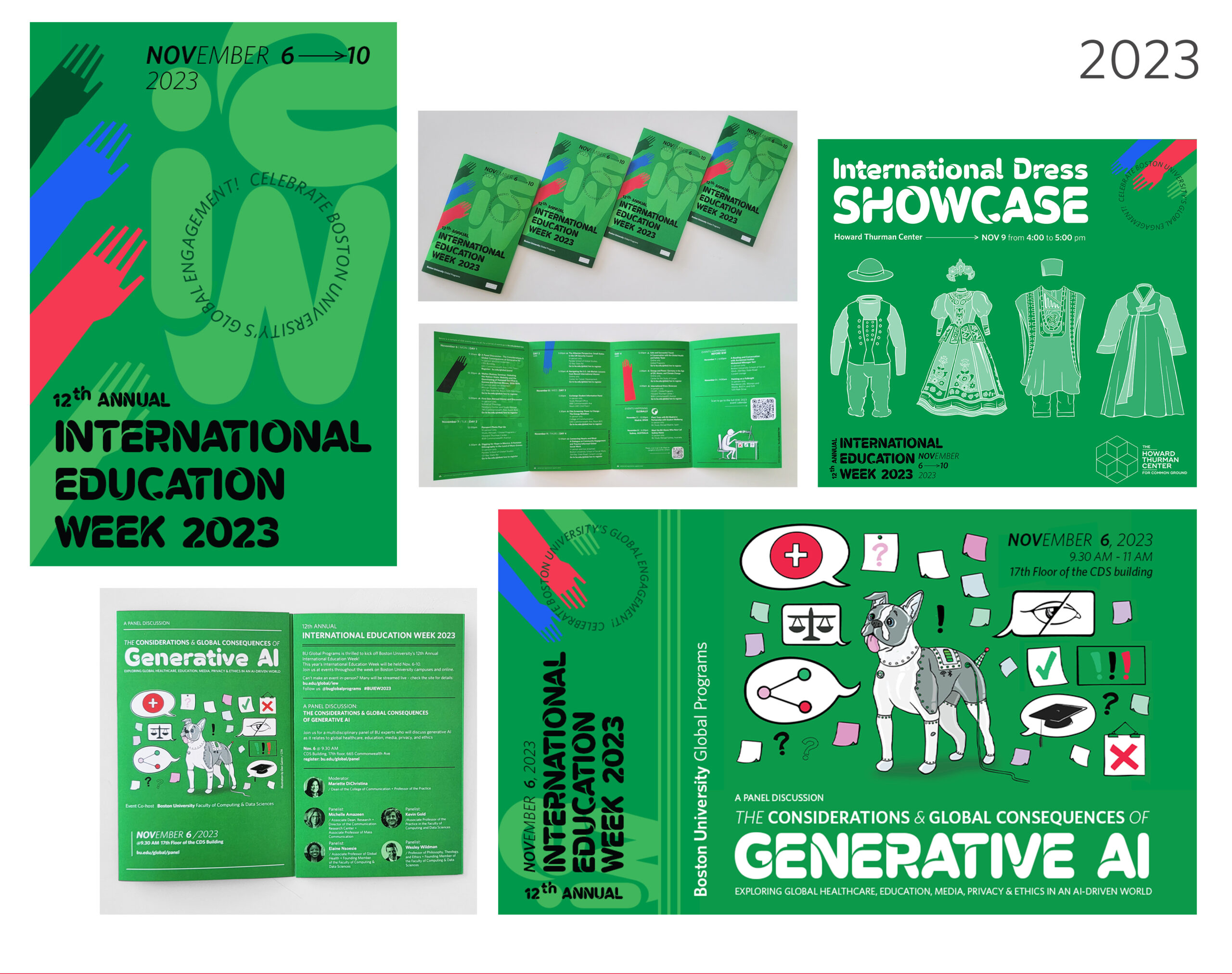 Collage of materials and images from IEW