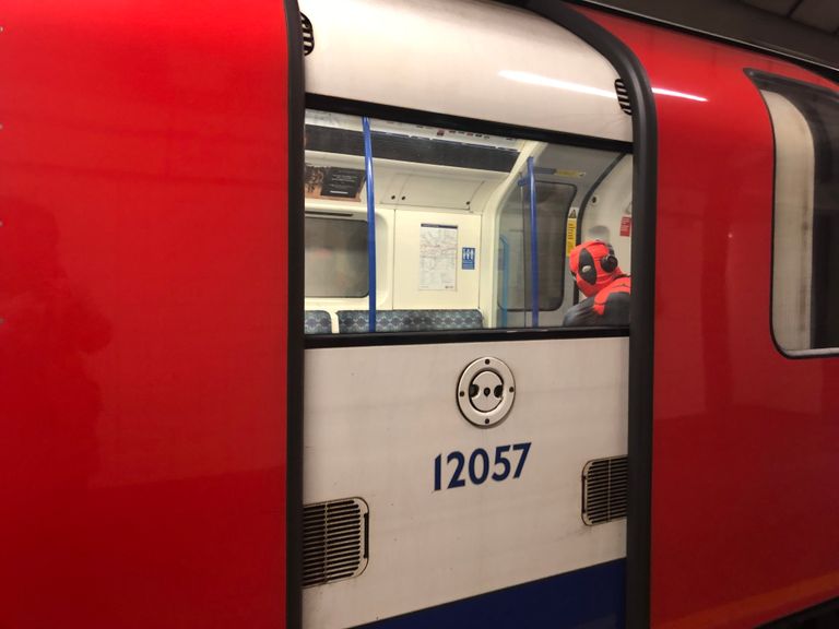 spiderman on the london tube