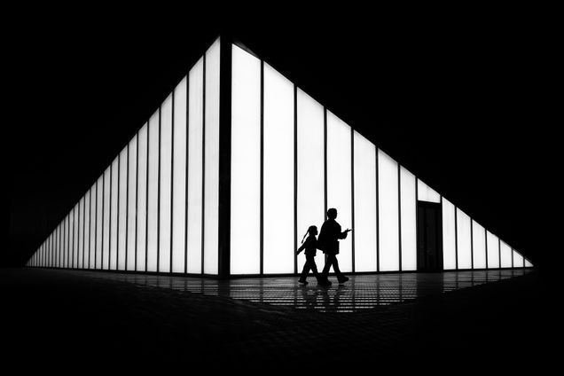 Finalist 2025 GP Photo Contest mother and daughter silhouette in a building in china