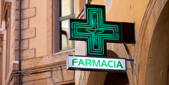 pharmacy sign in italy