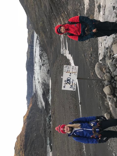 2019 GP Photo Contest Finalist two feamle students at a glacier in iceland