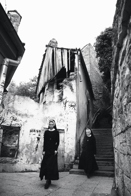 2016 GP Photo Contest 1st place winner 2 nuns walking on an ancient street in croatia