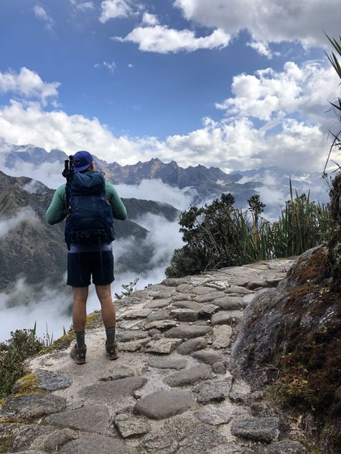 2020 GP Photo Contest Finalist Man hiking the Inca Trail in Peru