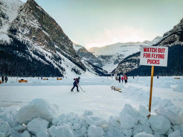 2021 GP photo contest finalist ice hockey on a frozen pond in Canada