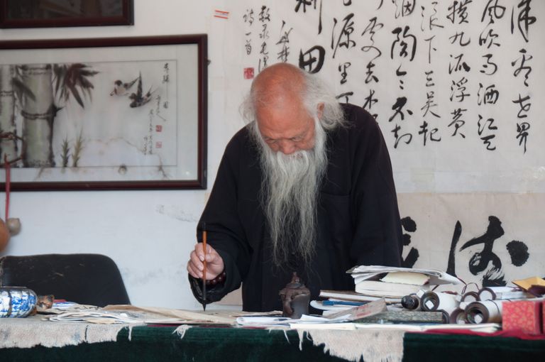 Finalist 2025 GP Photo Contest chinese man painting scrolls