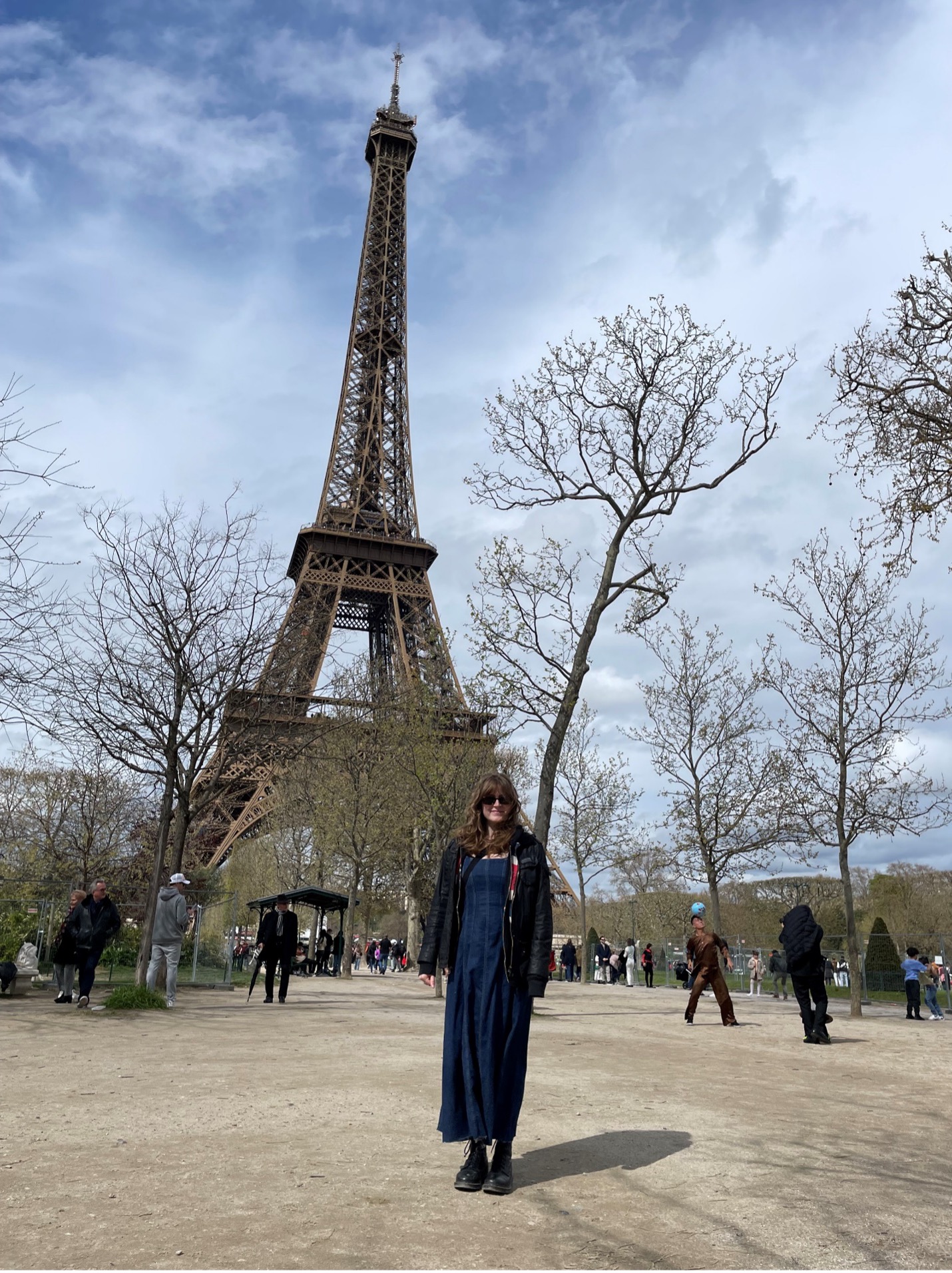 Josephine in front of the Eiffel Tower