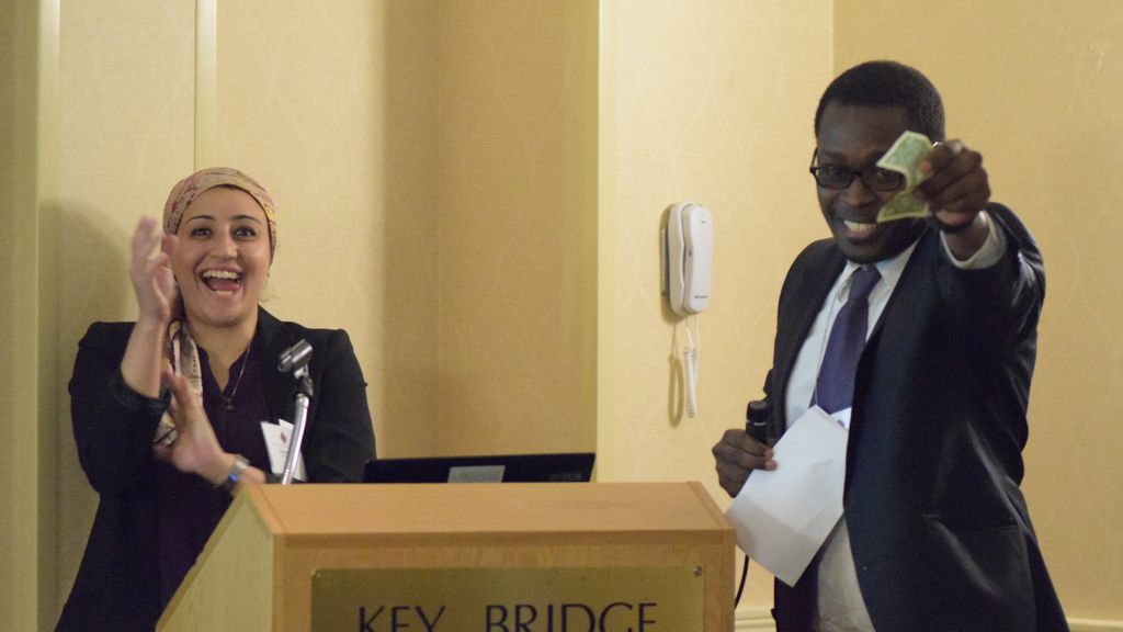 Nermin Hemly of Egypt and Mouhamadou Kane of Senegal during the presentation on Green Finance