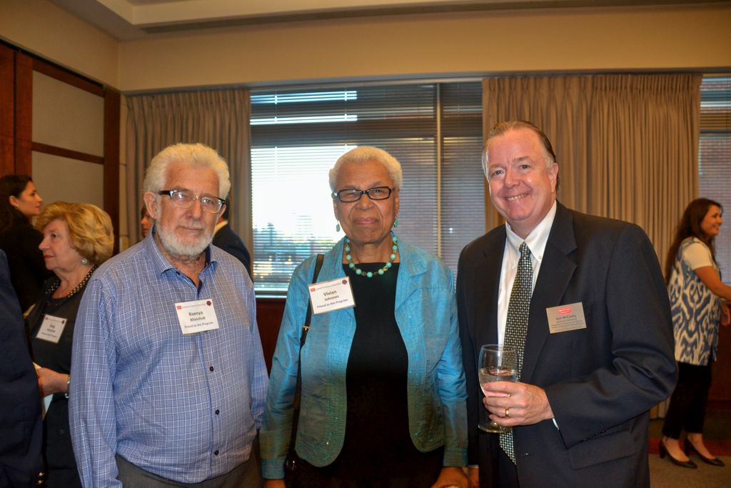 Former HHHP Director Ksenya Khinchuk's husband Gregory, SED Professor Emeritus Vivian Johnson and HHHP Director Jack McCarthy