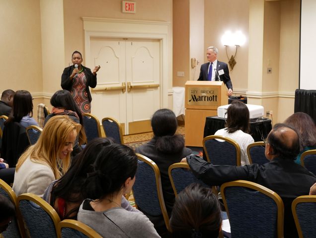 Thabsile Ntshalintshali moderating the discussion with Mr. Wade Channell