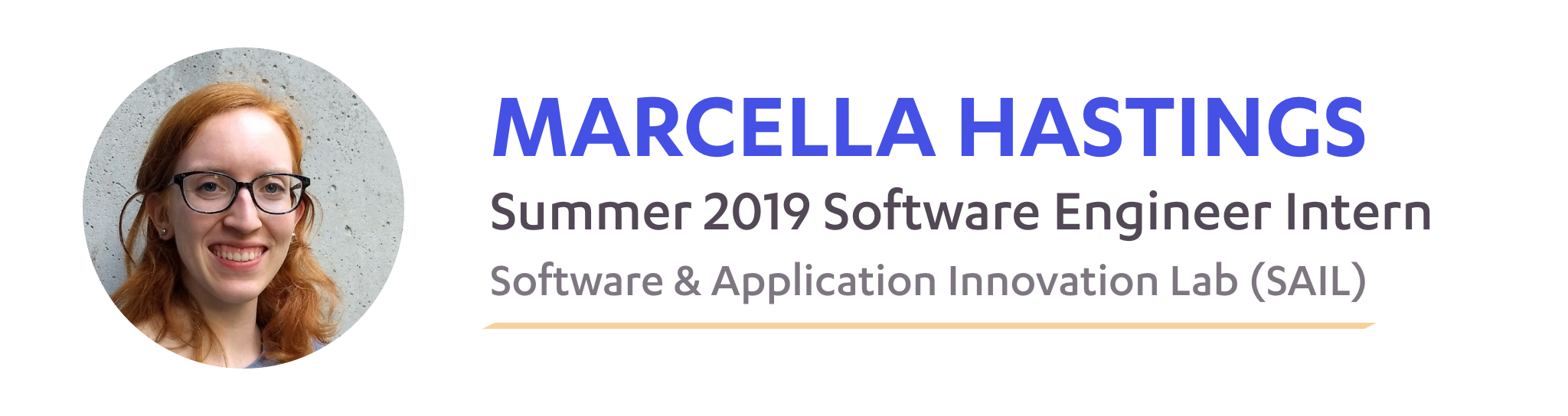 Marcella Hastings, SAIL Summer 2019 Software Engineer Intern