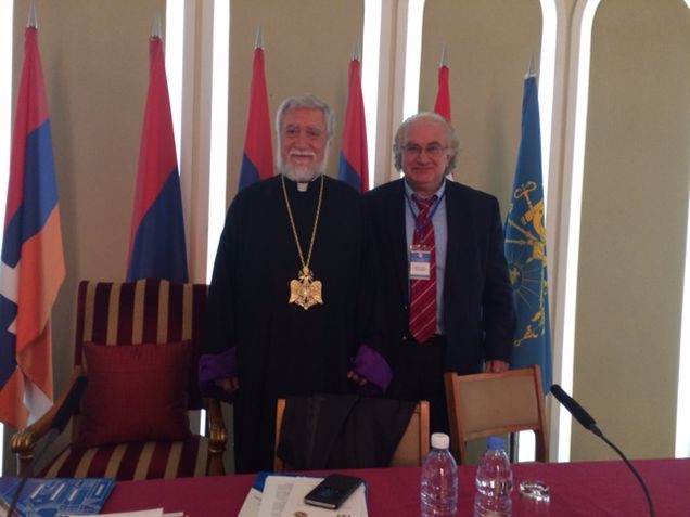 His Holiness Aram I, Catholicos of the Great House of Cilicia, and Professor Payaslian