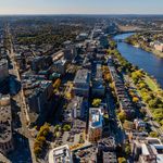 Photo: An aerial view of Boston University's campus, including the Charles River