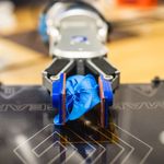 Photo: Up close shot of a robot in a BU lab