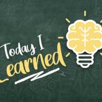 An image with a green background and a lightbulb shaped like a brain flickering yellow. The text reads "Today I Learned"