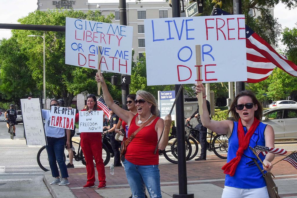 Photo: Protesters Demand End to COVID-19 Shutdown in Orlando, US - 17 in Apr 2020