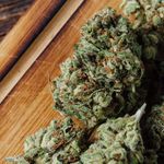 Photo: Cannnabis on a wooden surface