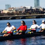 Photo: Boston University rowers on the Charles river during practice