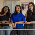 Venessa Odera (CAS’26), (from left), Madison Whisnant (CAS’26), and Quinn Manzo (CAS’26)