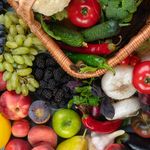Photo: Stock image of vegetables arranged artistically.