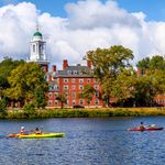 Photo: People kayaking on the Charles River in the fall