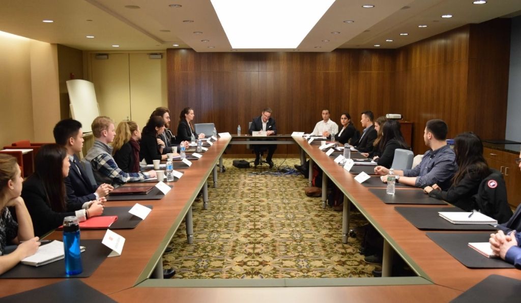 Board Room Overview Image of students and staff