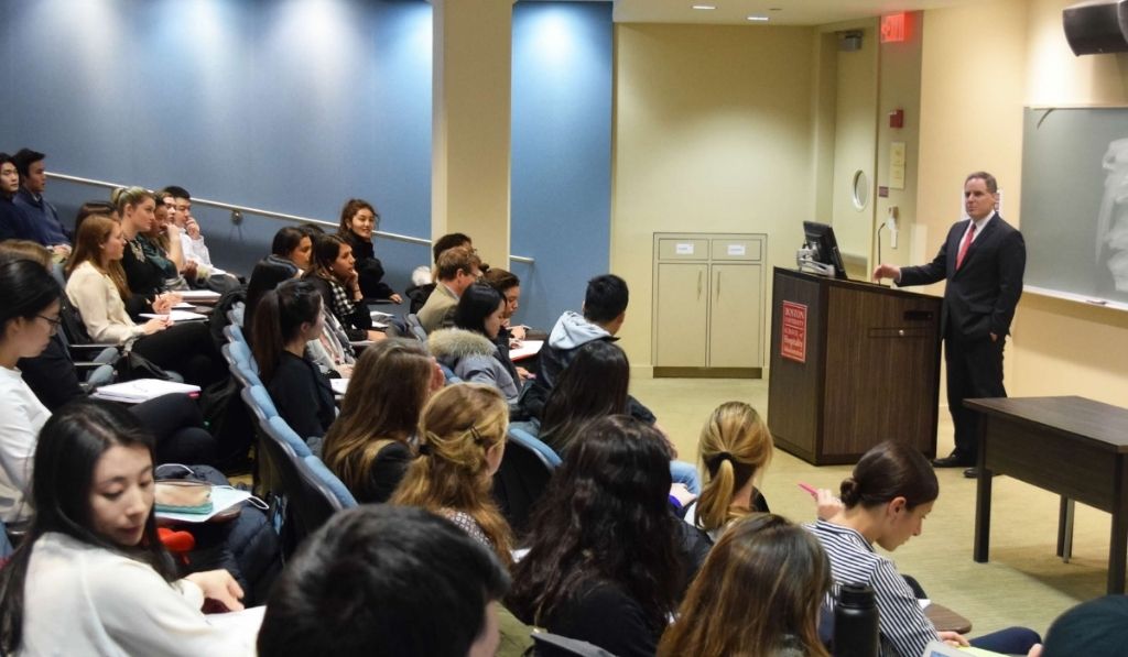 Students in classroom with lecturer